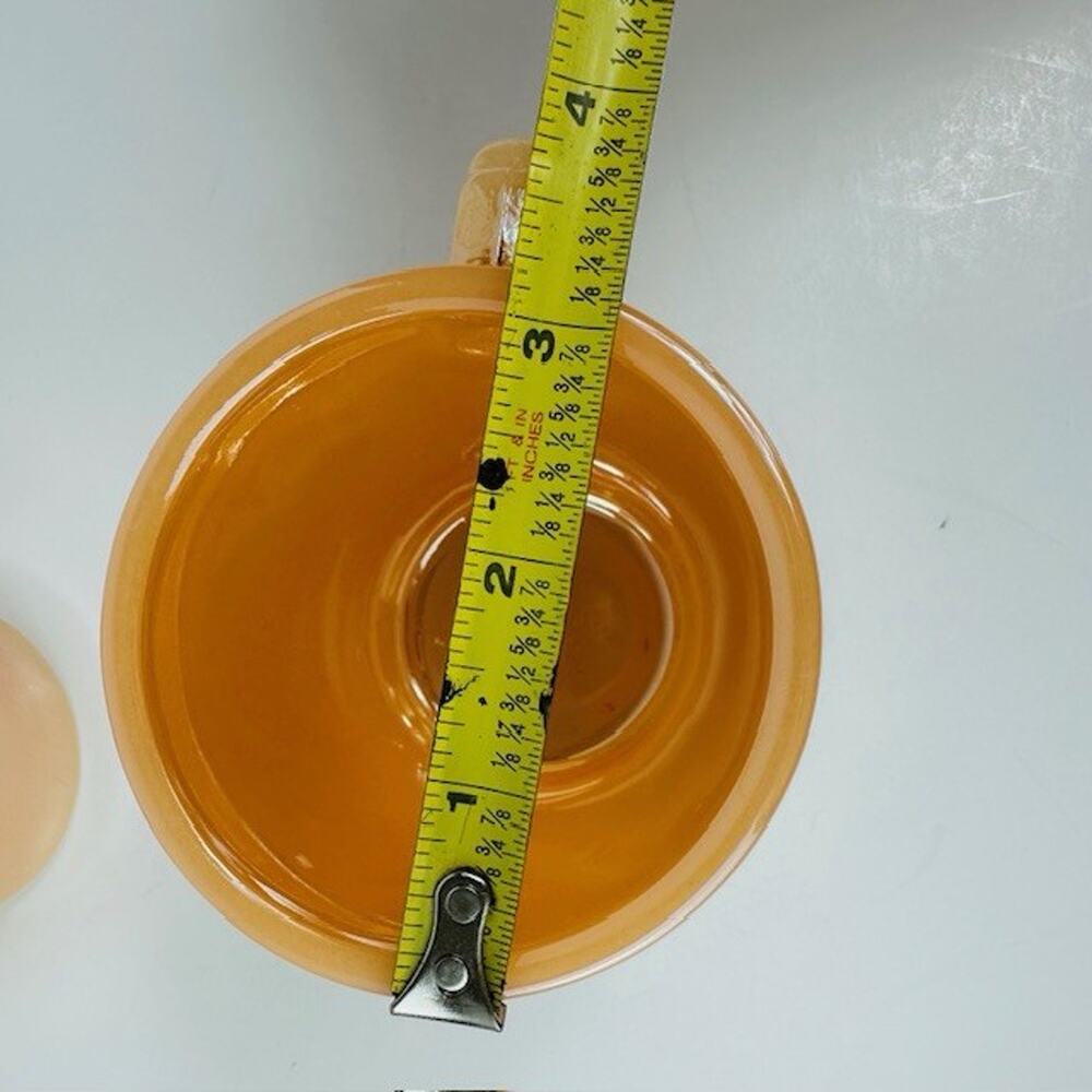 Anchor Hocking Fire King 2 Peach/Orange Lustre Mug/Cup D Handle Iridescent VTG - Picture 10 of 16